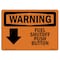 Signmission OSHA Warning Sign, 7" H, Rigid Plastic, Fuel Shutoff Push Button (Down Arrow) With Symbol, Landscape OS-WS-P-710-L-12152 - alternate 1